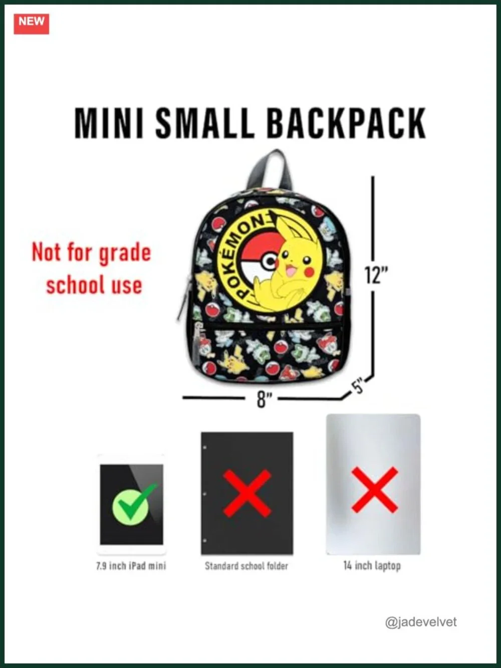 Pikachu Mini Backpack Set with Poster Stickers for Kids Boys Girls